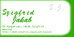 szigfrid jakab business card